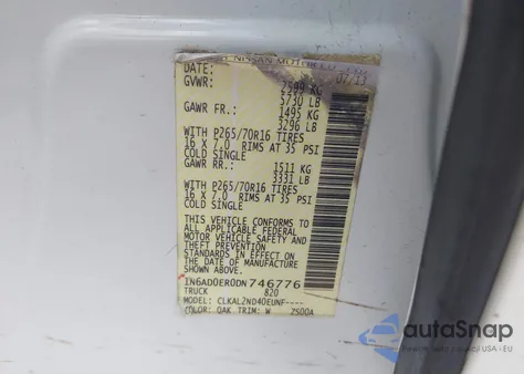 2013 Nissan Frontier Sv из США, поврежденный, VIN 1N6AD0ER0DN746776